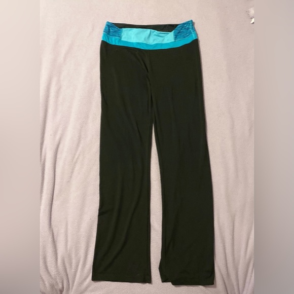 Bally Pants - (2) Bally Spandex / Polyester Fitness Pants - Blue / Pink & Purple Elastic Waist